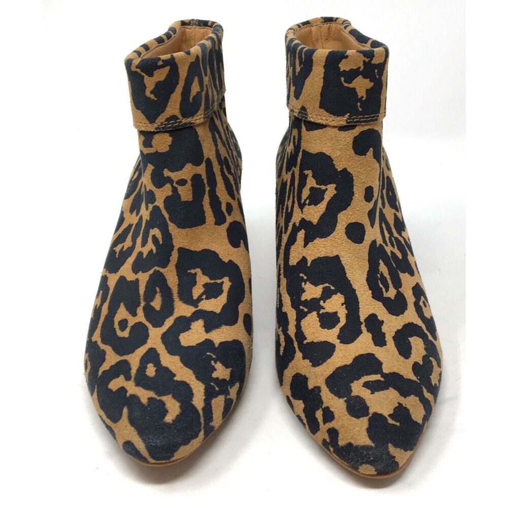 Lucky Brand Zaprika Women's Size 6M Leopard Animal Print Color Leather Bootie - Picture 4 of 7